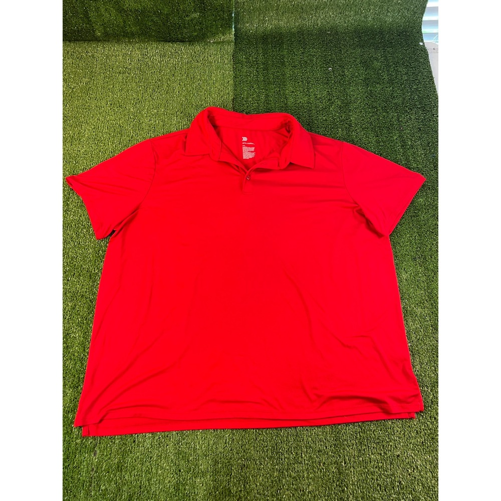 All In Motion Mens XXL Red Performance Golf Polo Shirt Short Sleeve Stretch